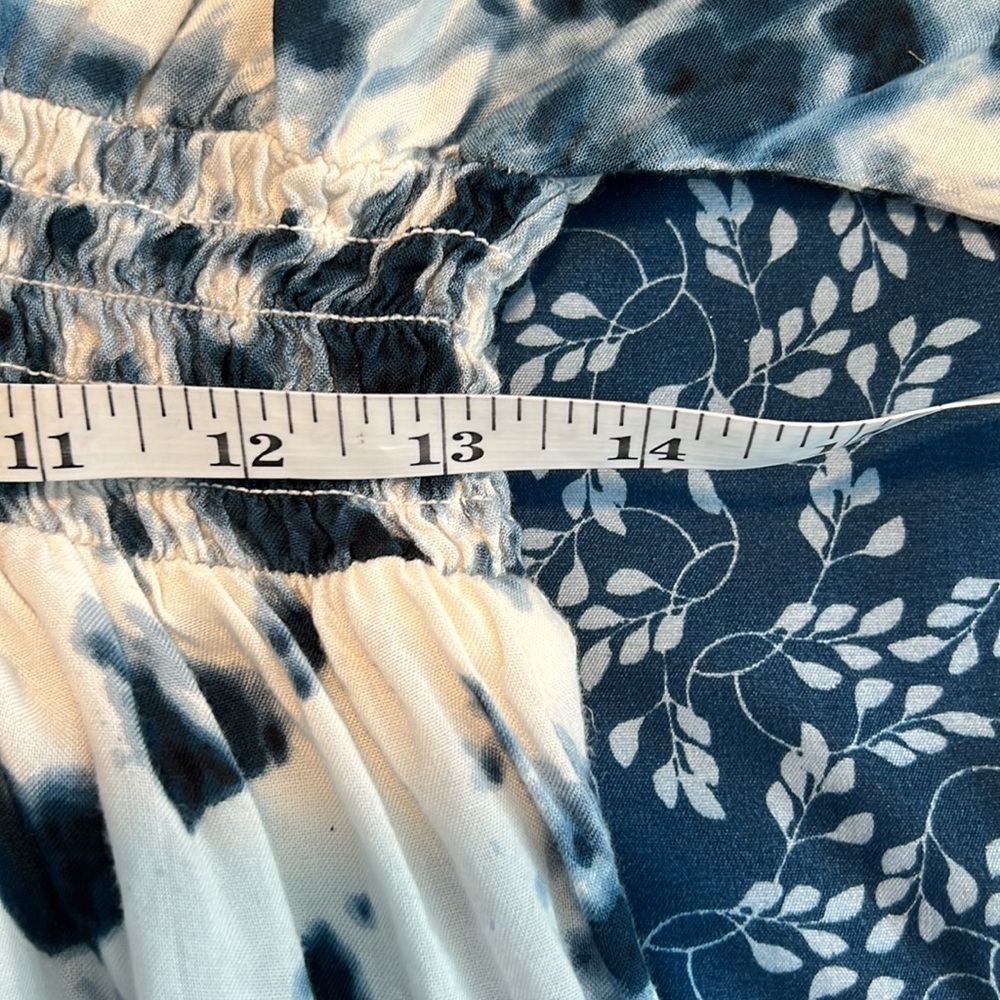 Japna,Bohemian Tie-Dye,Low V-Neck, Gorgeous,Blue Hues,Excellent Condition,Size L - Picture 7 of 10